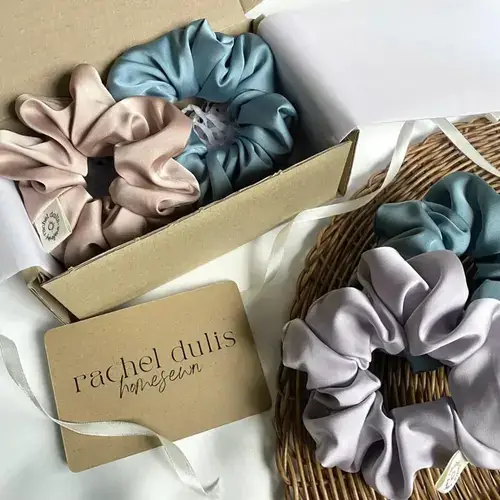 Paired scrunchie duos in several colourways