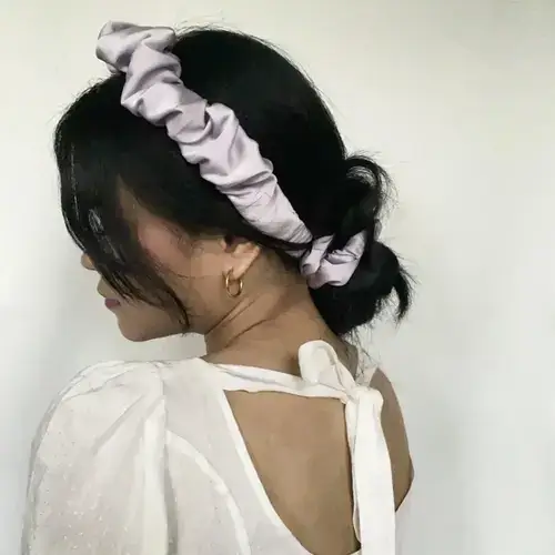 Moonrise scrunchie headband, side view